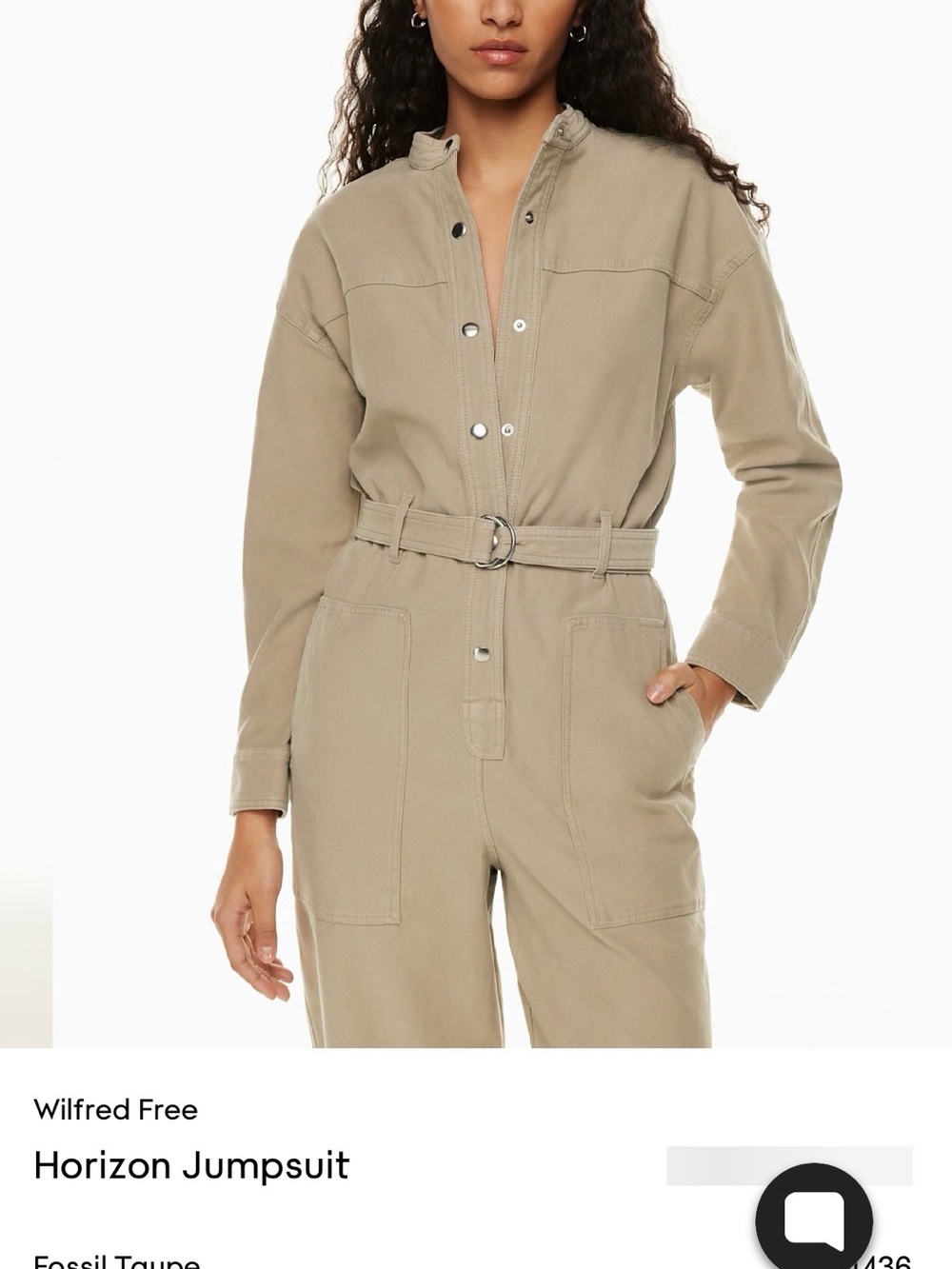 Aritzia Wilfred Free Horizon Jumpsuit — Fossil Taupe